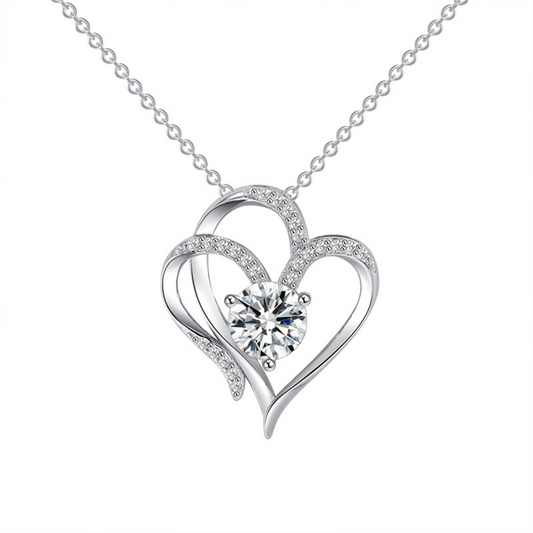 HEART CRYSTAL PENDANT NECKLACE