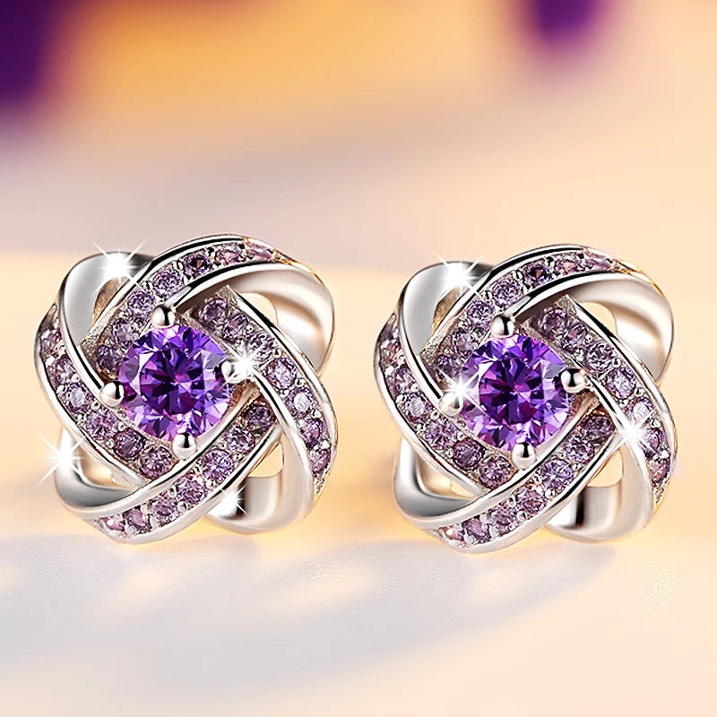 [BOGO FREE] LOVE KNOT CRYSTAL STUD EARRINGS