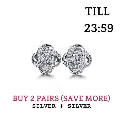 LOVE KNOT CRYSTAL STUD EARRINGS