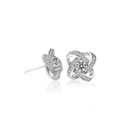 LOVE KNOT CRYSTAL STUD EARRINGS