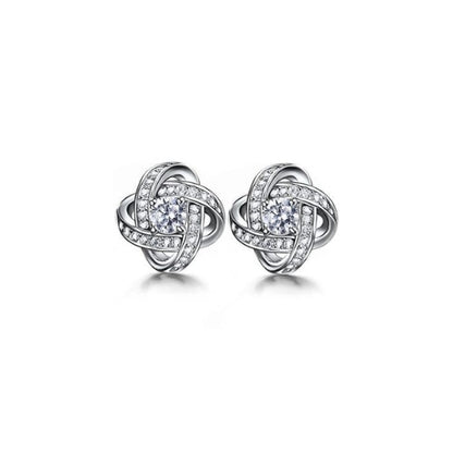 LOVE KNOT CRYSTAL STUD EARRINGS