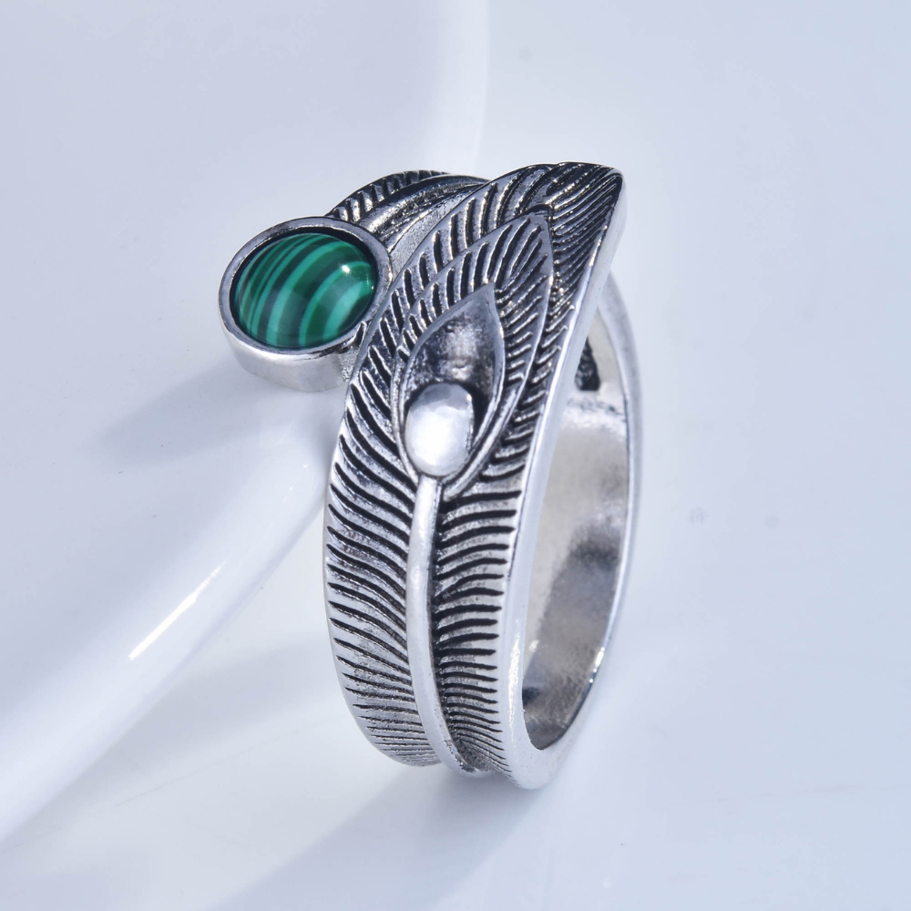 MALACHITE OPEN RING S925