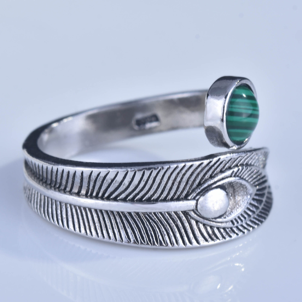 [BOGO FREE] MALACHITE OPEN RING S925