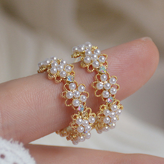 PEARL HOOP EARRINGS