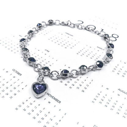 RHINESTONE HEART BRACELET