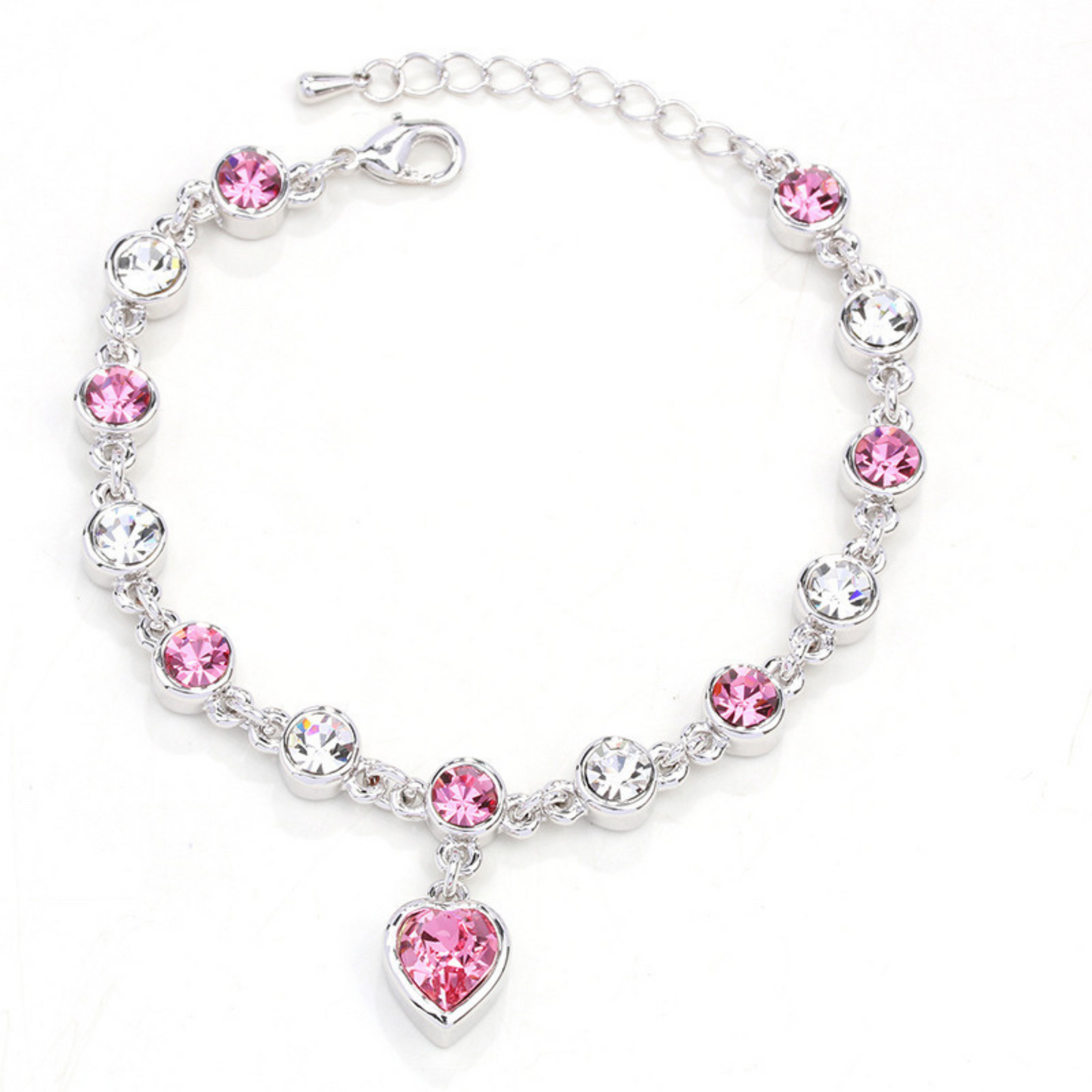 RHINESTONE HEART BRACELET