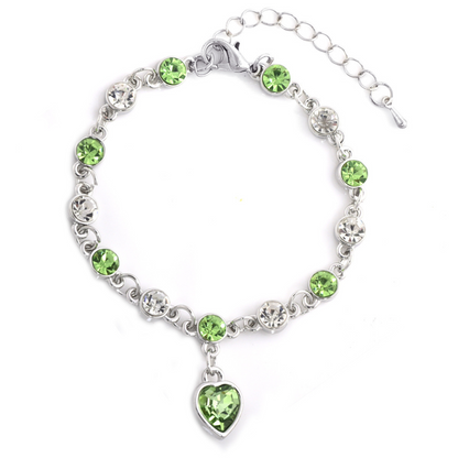 RHINESTONE HEART BRACELET