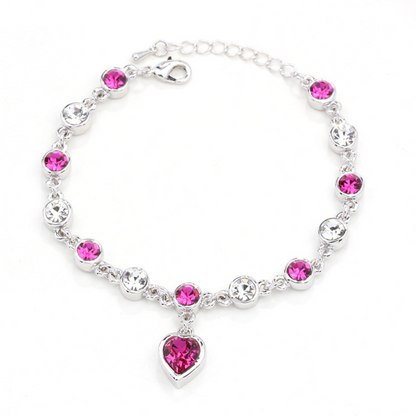 RHINESTONE HEART BRACELET