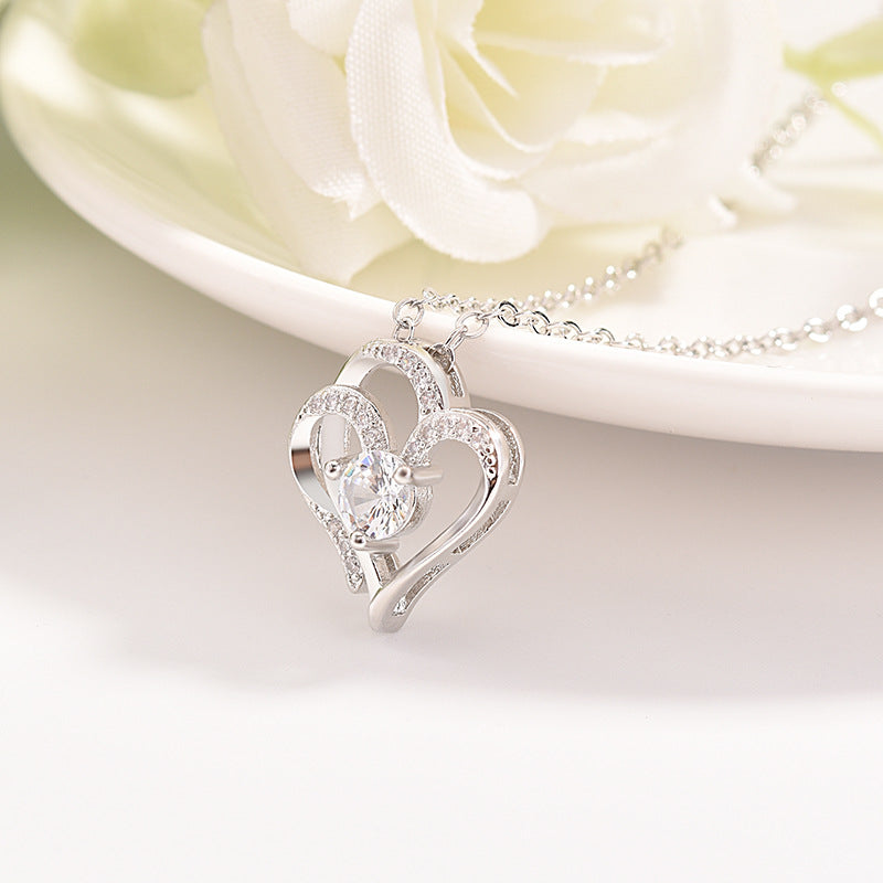 HEART CRYSTAL PENDANT NECKLACE