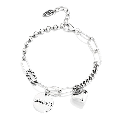 SMILE & HEART CHARM BRACELET S925