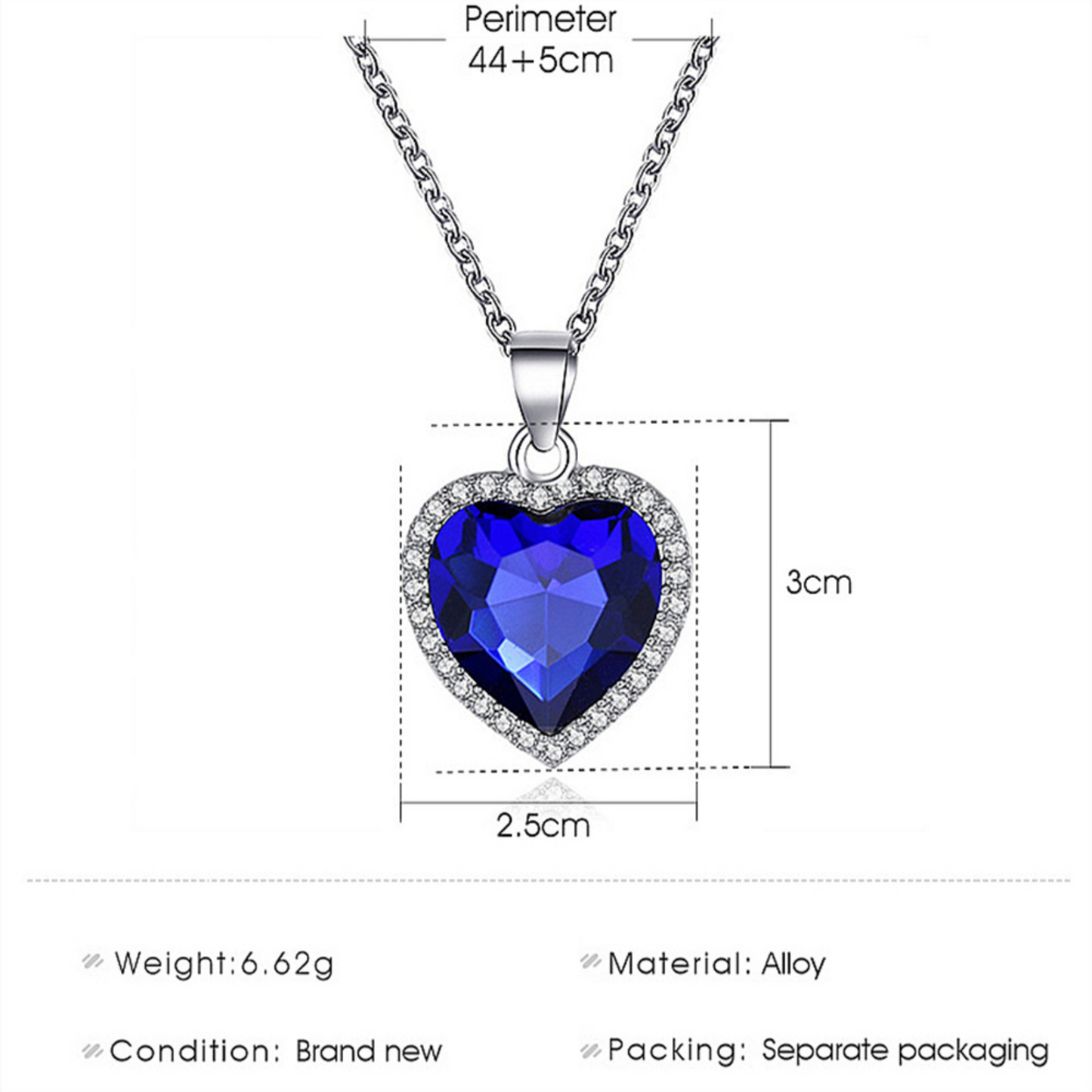 TITANIC HEART OF THE OCEAN NECKLACE