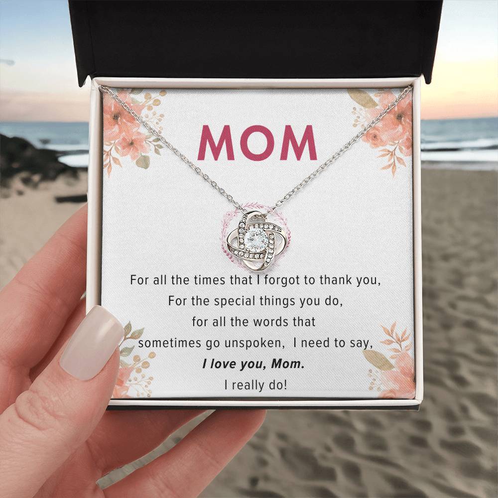 LOVE KNOT NECKLACE - I Love You Mom